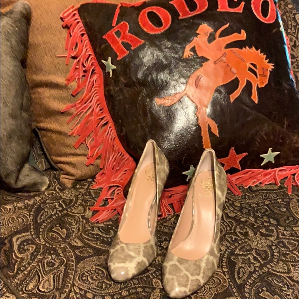 Vince Camuto giraffe print heels worn once.